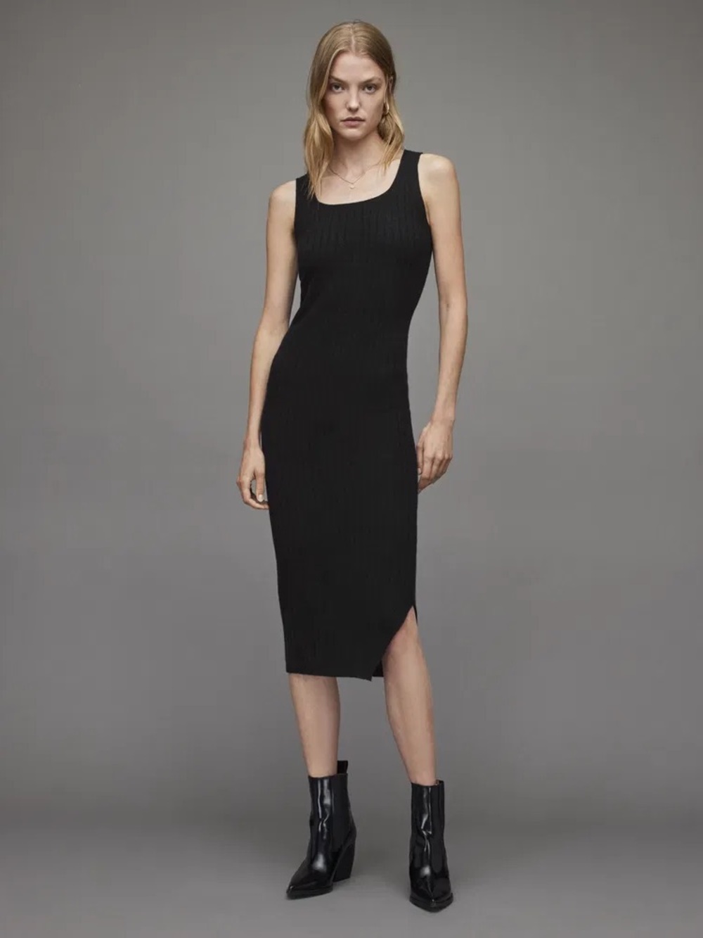 All Saints Margot Wool Blend Dress Black Size Small - Picture 2 of 12